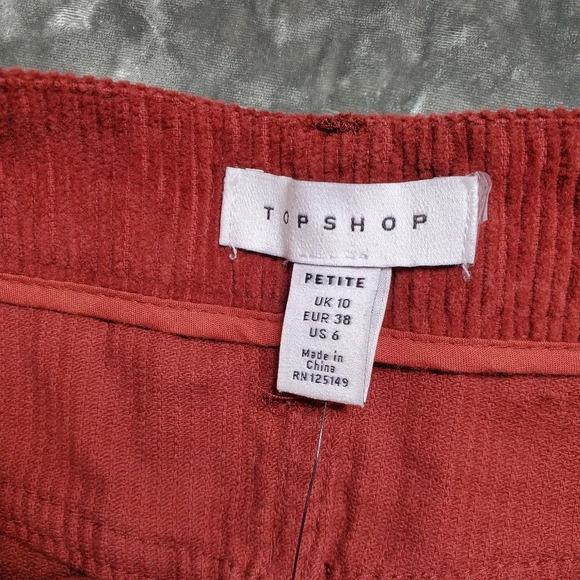 Topshop Corduroy Front Zip Mini Skirt - Picture 2 of 7